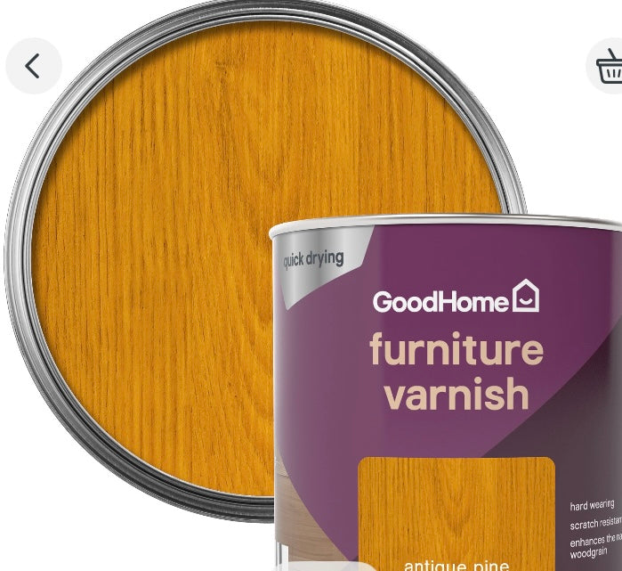 GoodHome Antique Pine Gloss  Furniture Wood varnish, 250ml (S587) (A*)