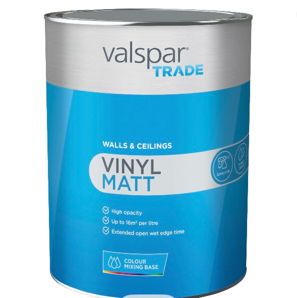 Valspar Trade Vinyl Interior Wall & ceiling Matt Paint, Base A 5L (S755) (H**)