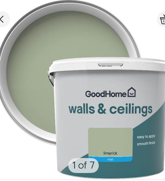 GoodHome Walls & ceilings Limerick Matt Emulsion paint, 5L (S548) (C*)