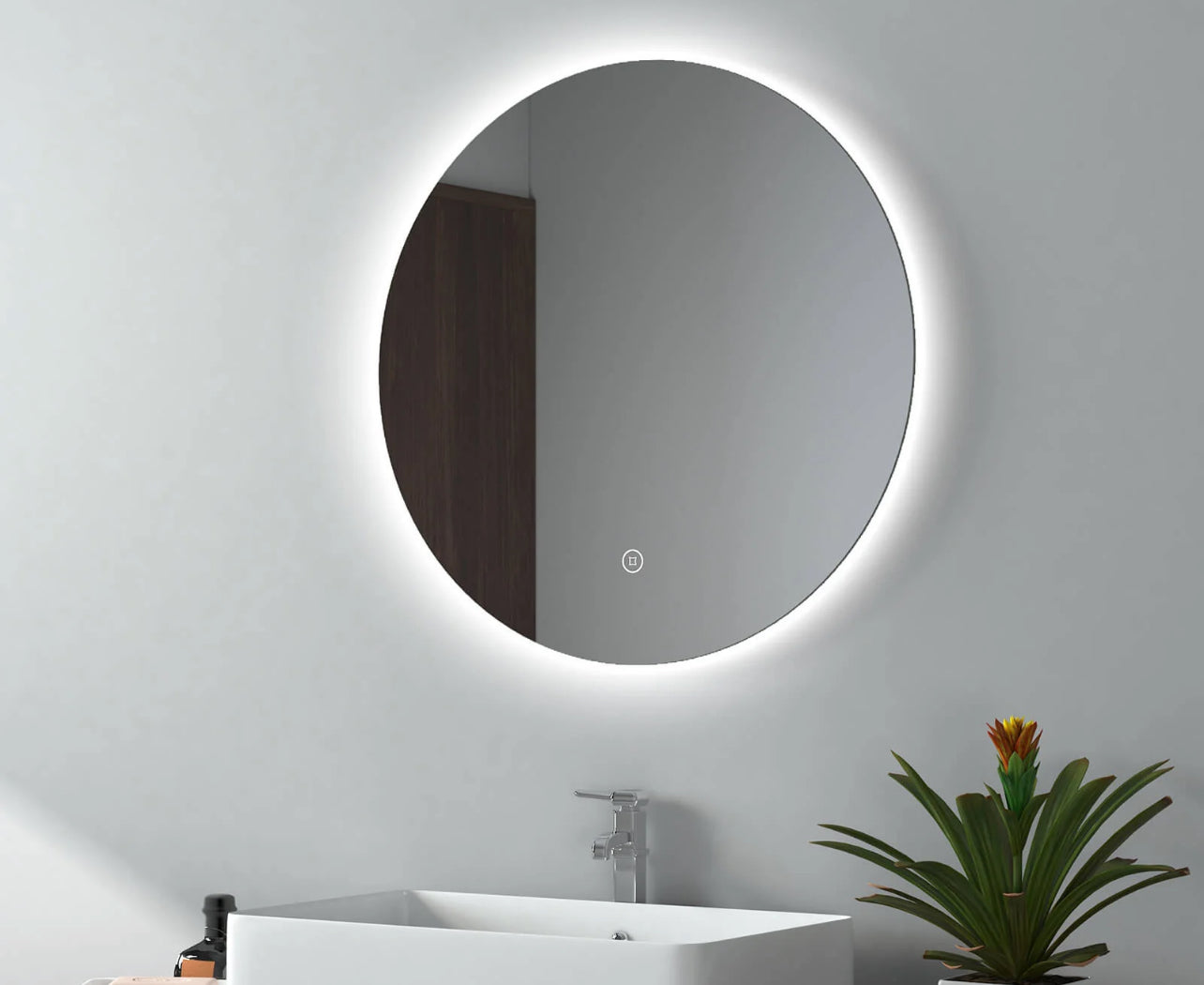 EMKE OLM03 Frameless Round LED Mirror 6500K Dimmable 80Cm (R387) Room1