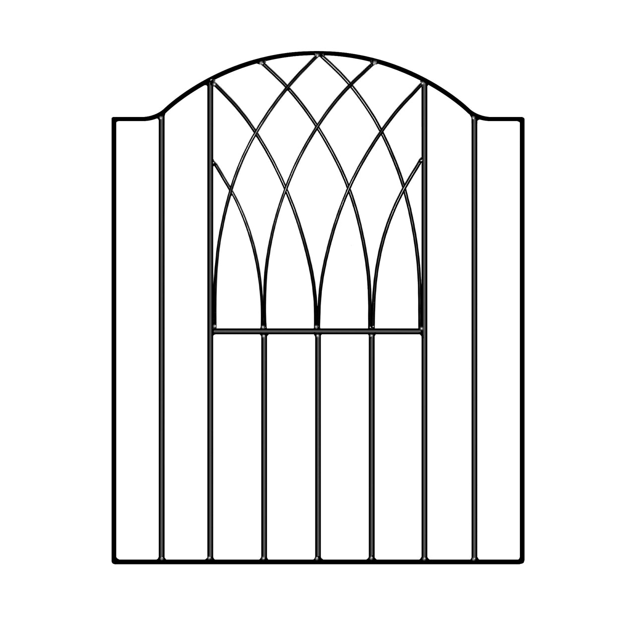 ABBI Metal Low Bow Top Garden Gate 880mm GAP x 942mm High VESB (R173)