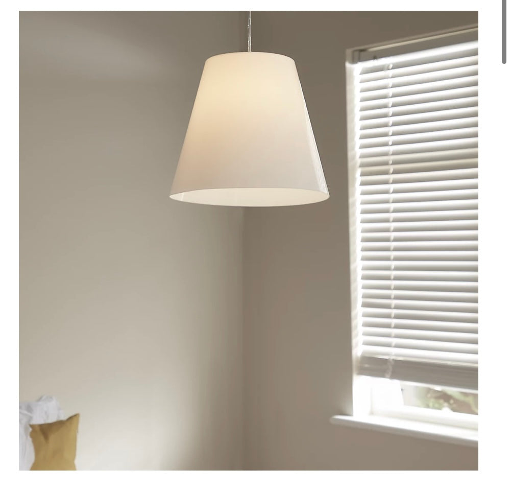 GoodHome Syenite White Chrome effect Pendant ceiling light, (Dia)320mm (S664)