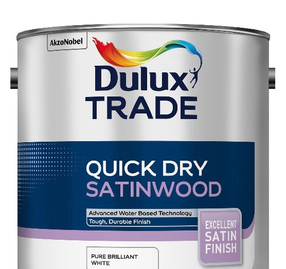 Dulux Pure brilliant white Satinwood Metal & wood paint, 2.5L (S602)