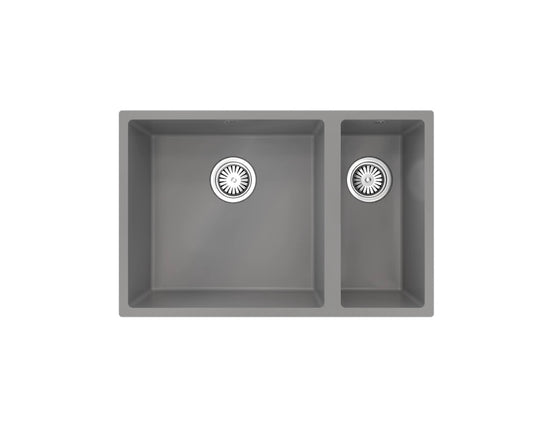 Kersin Dante Matt Grey Composite Undermount 1.5 Bowl Sink & Drainer (W) 670 x (L) 440mm (S669)