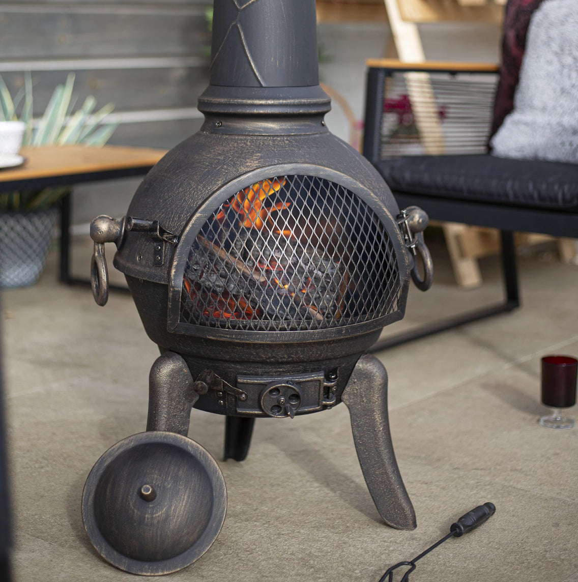 La Hacienda Cuba Cast iron & steel Chiminea (R288)