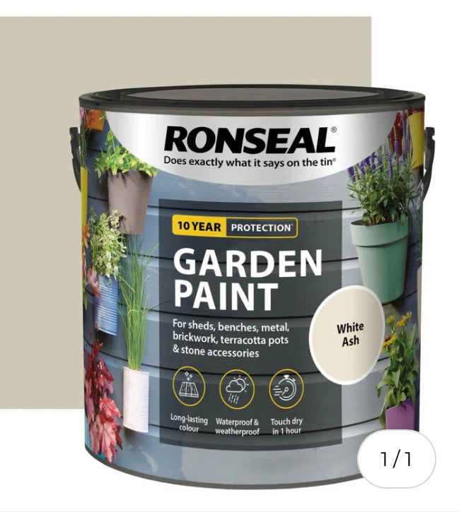 Ronseal Garden Paint White Ash 2.5 Litre (S599)