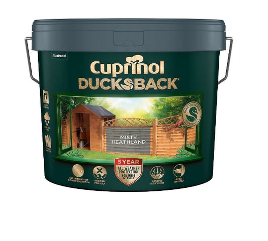 Cuprinol Ducksback Misty Heathland Matt Exterior Wood paint, 9L Tin (S442)