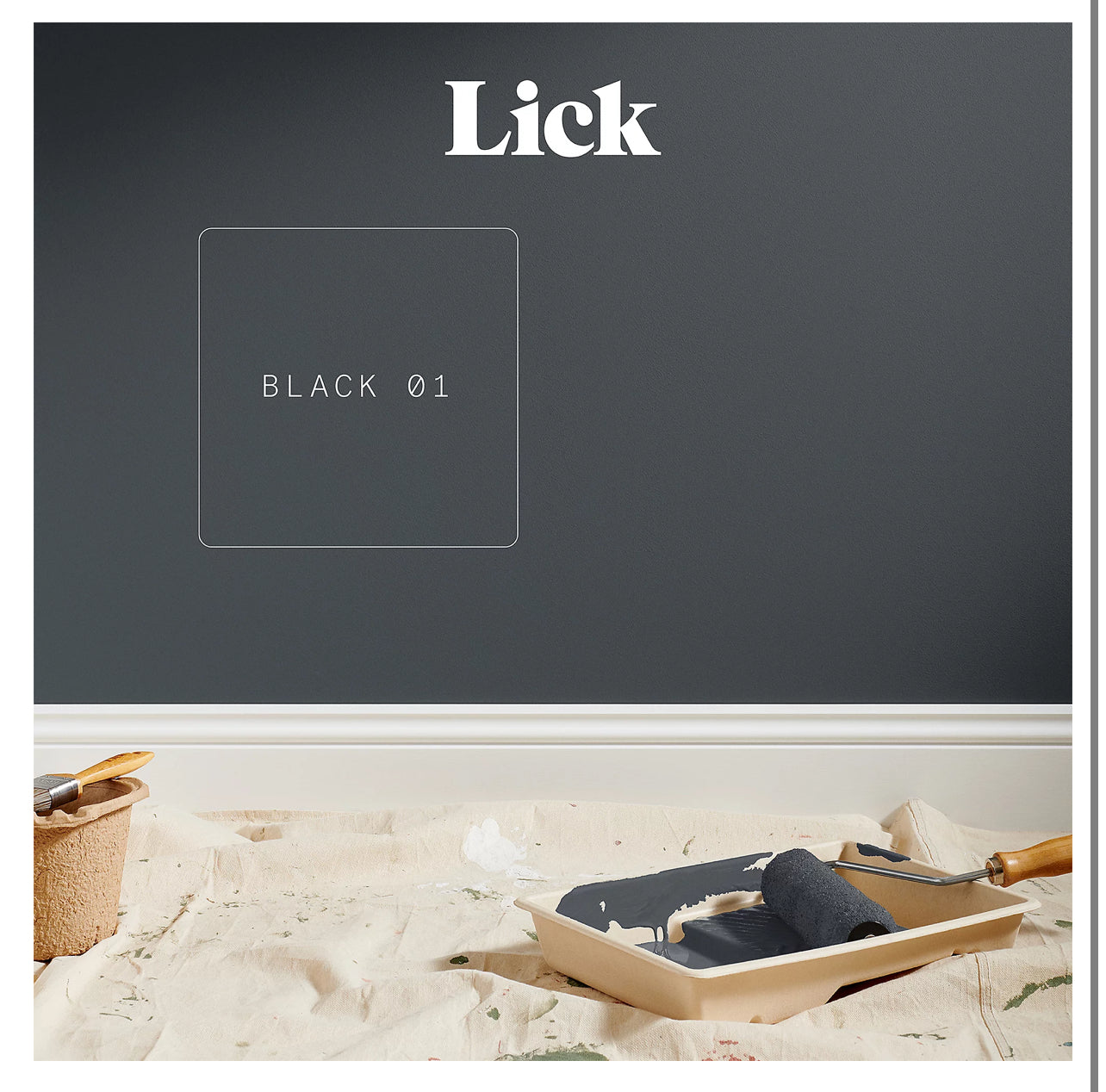 Lick Black 01 Matt Emulsion paint, 2.5L (R340)