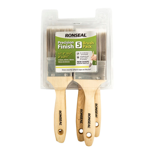 Ronseal Precision finish Fine tip Paint brush, Pack of 5 (R350)