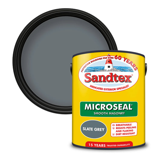 Sandtex Slate Grey Smooth Matt Masonry paint, 5L Tub (R362)(B*)