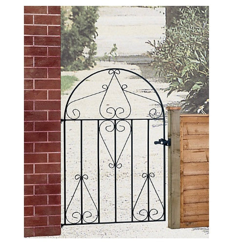 CLEVE Metal Scroll Low Bow Top Garden Gate 991mm GAP x 1257mm High (S454)