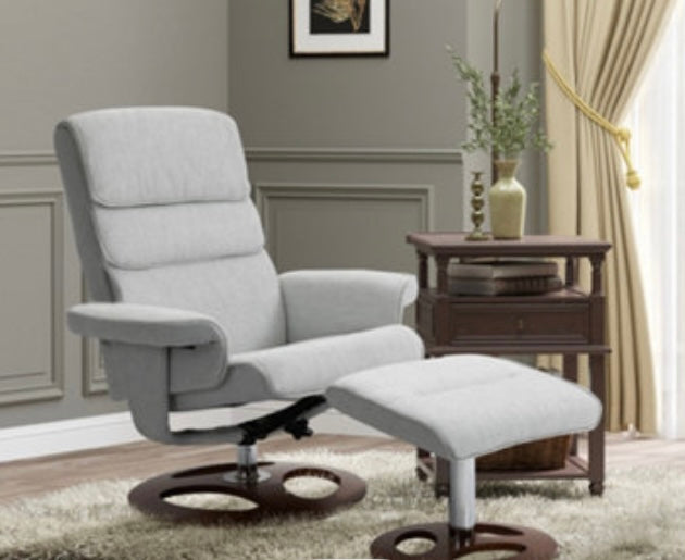 HOMCOM Recliner Chair with Footstool - Grey (S697)