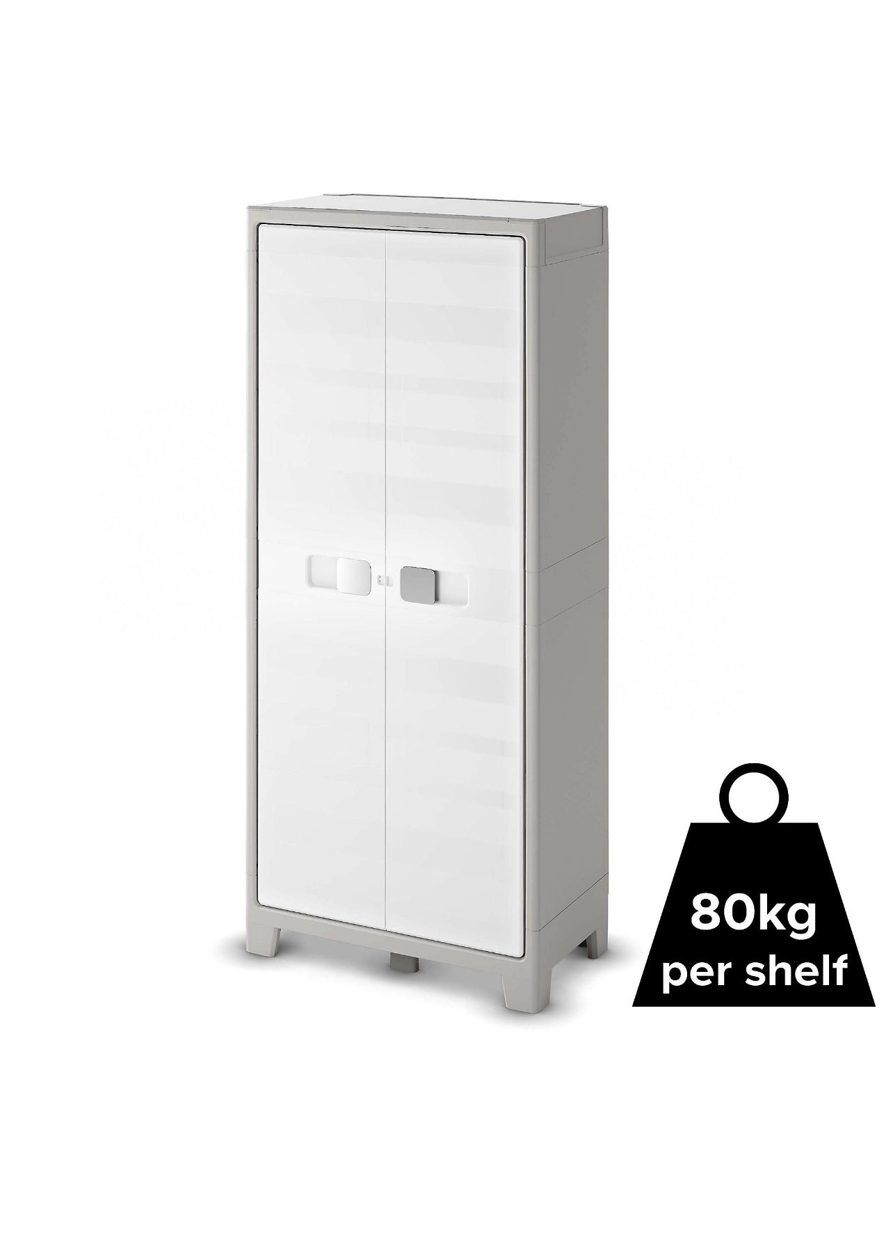 Form Major 4 shelf Light grey & white Tall Utility Storage cabinet