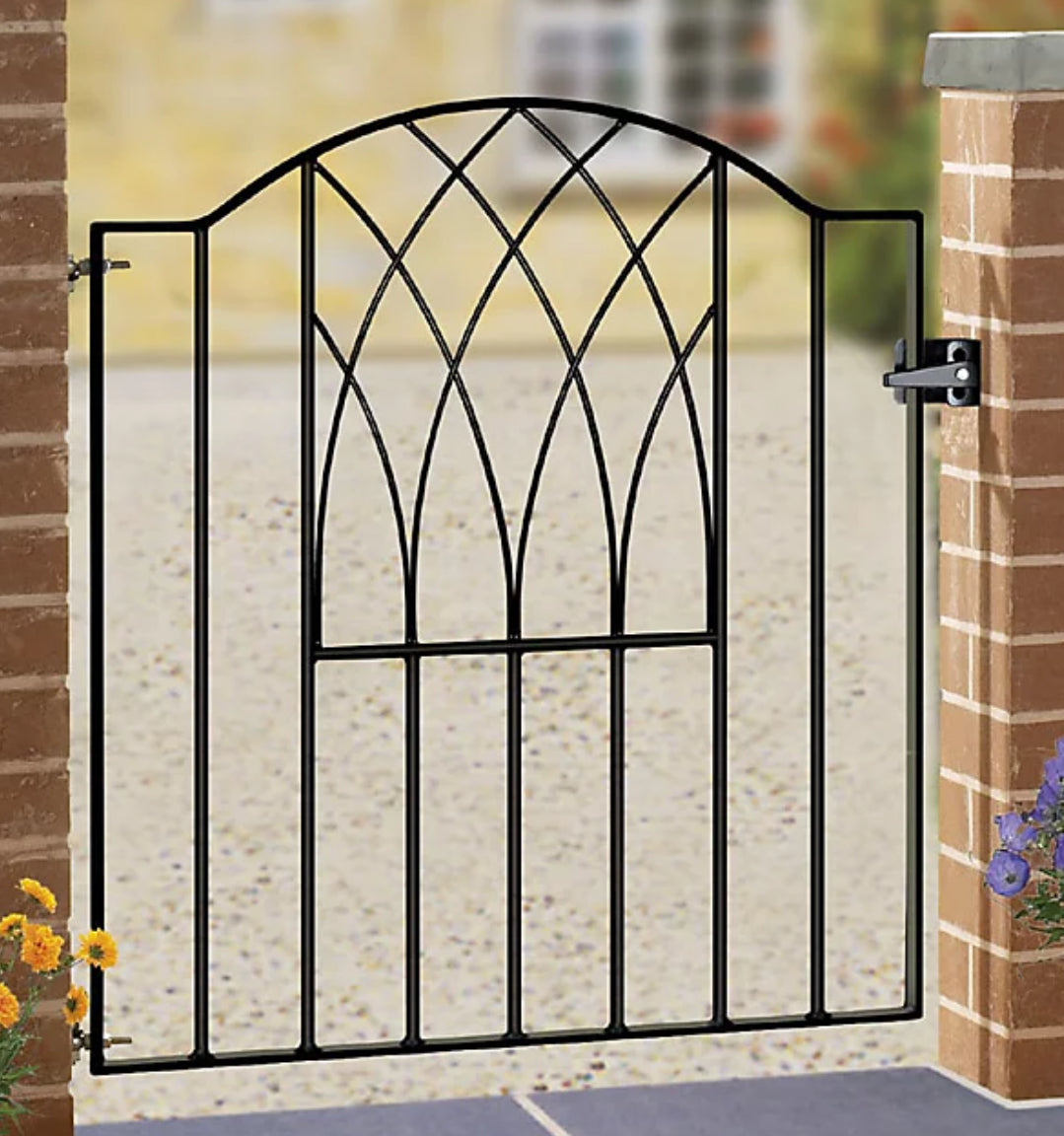 ABBI Metal Low Bow Top Garden Gate 880mm GAP x 942mm High VESB (R173)