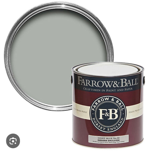 Farrow & Ball Modern Light Blue No.22 Matt Emulsion paint, 2.5L (S539)