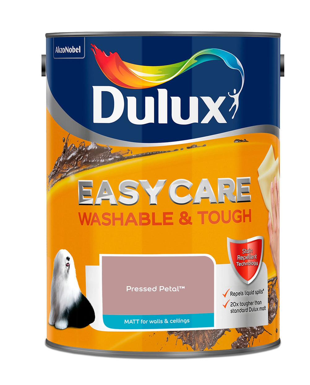 Dulux Easycare Pressed Petal Matt Wall paint, 5L (R361)(B*)