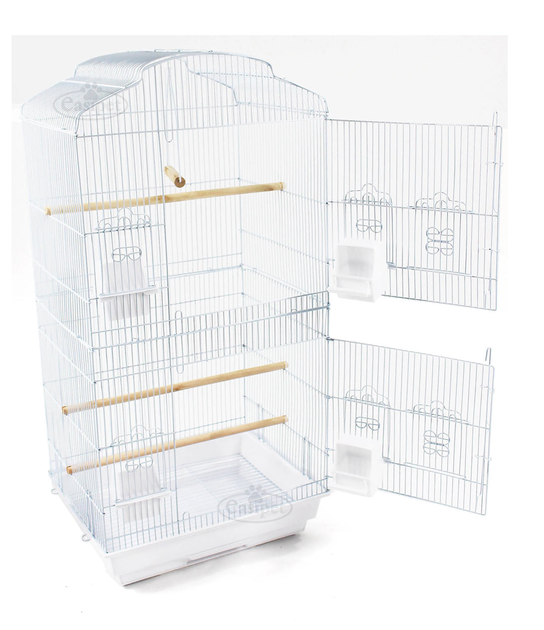 Large Metal Bird Cage White With Swing (R372) Room2L