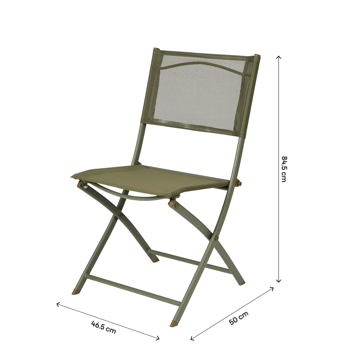 GoodHome Saba Khaki green Metal Foldable Chair (R353) (R1)