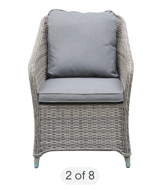 GoodHome Hamilton Steeple grey Rattan effect Armchairs Pair Of 2 (S568)