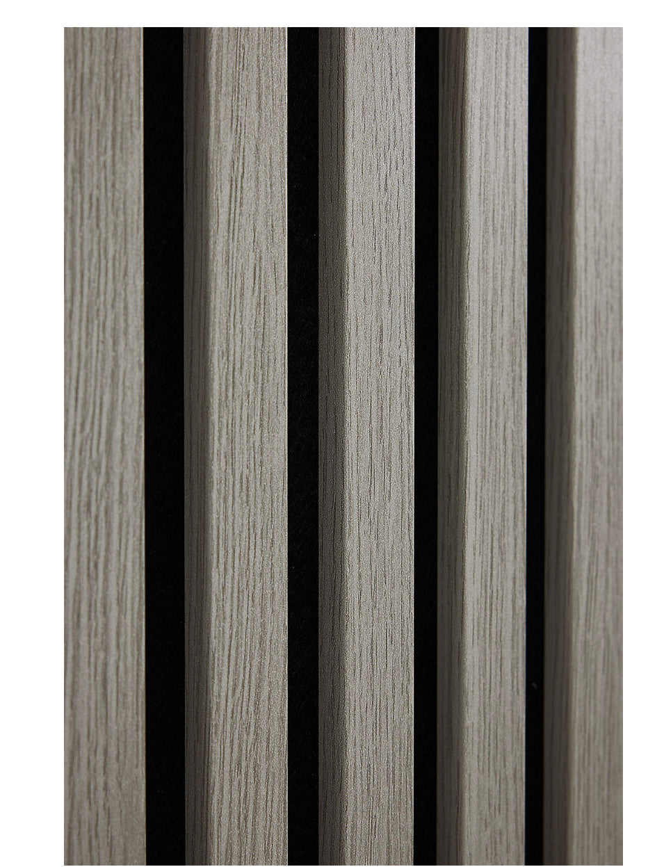 Acoustic Decorative Timber Slat Wall Panel - Light Oak Grey - 2400mm x 600mm (R295)