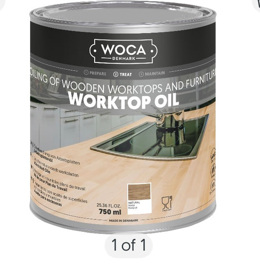 WOCA DK Natural Satin Worktop oil, 750ml (S571) (A*)