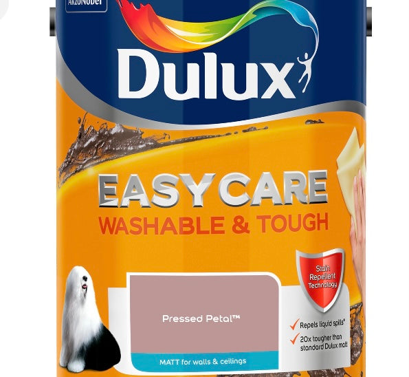 Dulux Easycare Pressed Petal Matt Wall paint, 5L (C*) (S609)