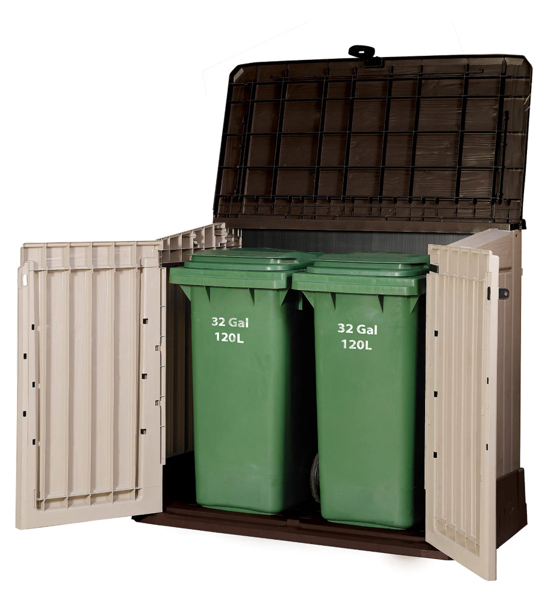 Keter Store It Out Midi Beige & brown Wood effect Plastic Garden storage box 880L (R358) (R2)