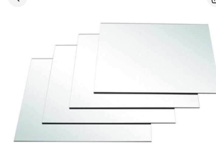 Set of 4 Square Frameless Wall Mirror Tiles 400 x 400 mm (S744)