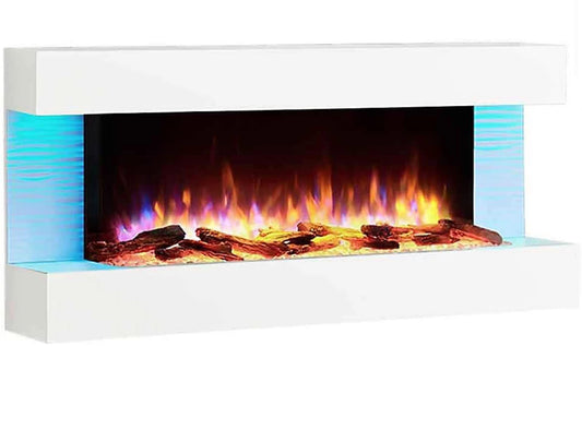 FLAMME Kingston Wall Mounted Fireplace with 3 Flame Colours and 13 Mood Lighting Options 127cm (R413)