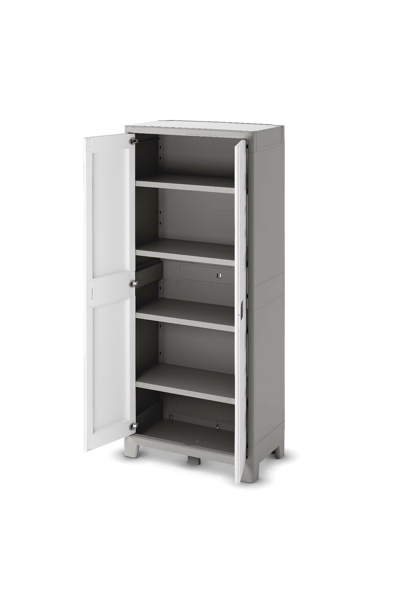 Form Major 4 shelf Light grey & white Tall Utility Storage cabinet