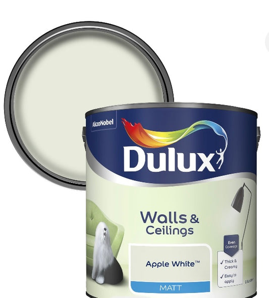 Dulux Natural hints Apple white Matt Emulsion paint, 2.5L (D*) (S650)