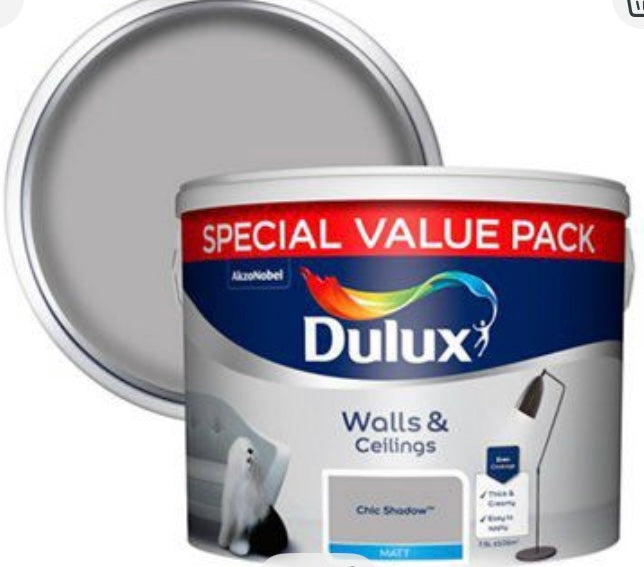 Dulux Chic shadow Matt Emulsion paint, 7.5L (S727) COLLECTION ONLY!