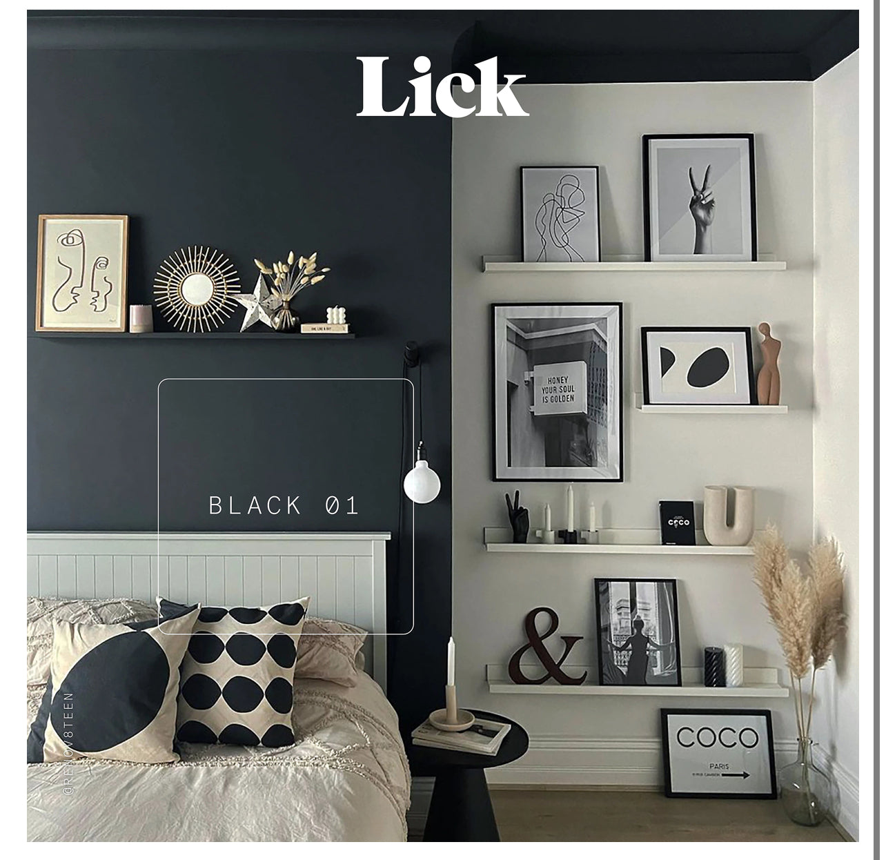 Lick Black 01 Matt Emulsion paint, 2.5L (R340)