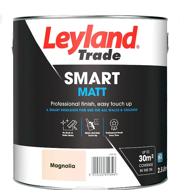 Leyland Trade Smart Magnolia Flat matt Emulsion paint, 2.5L (S740)