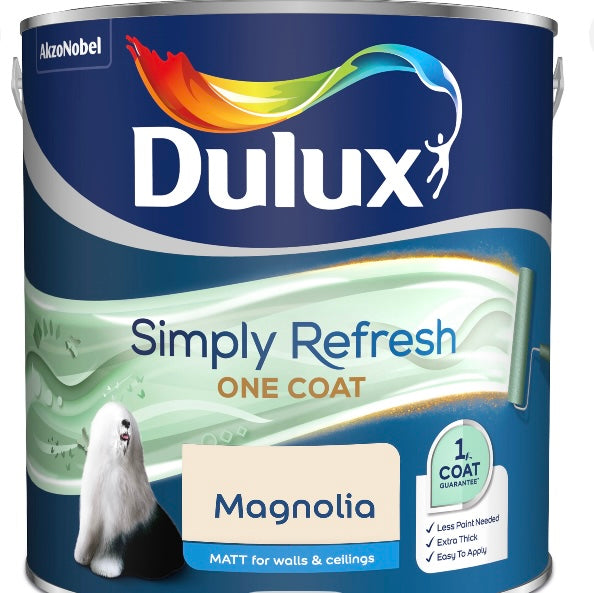 Dulux One coat Magnolia Matt Emulsion paint, 2.5L (S722) (D*)