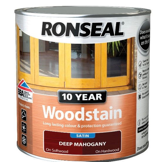 Ronseal Deep mahogany Satin Quick dry Wood stain 750ml (S579) (A*)