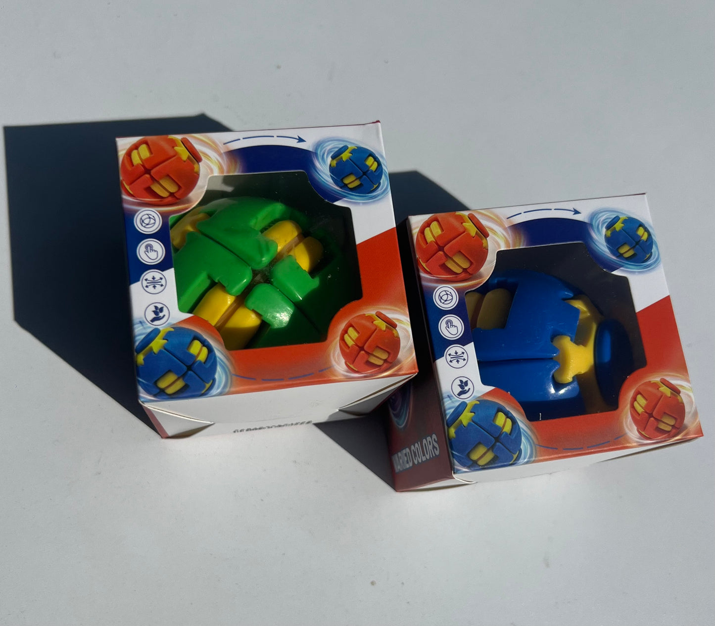 Fidget Spinning Ball Stress Relief Press Rotating x 2 Varied Colours