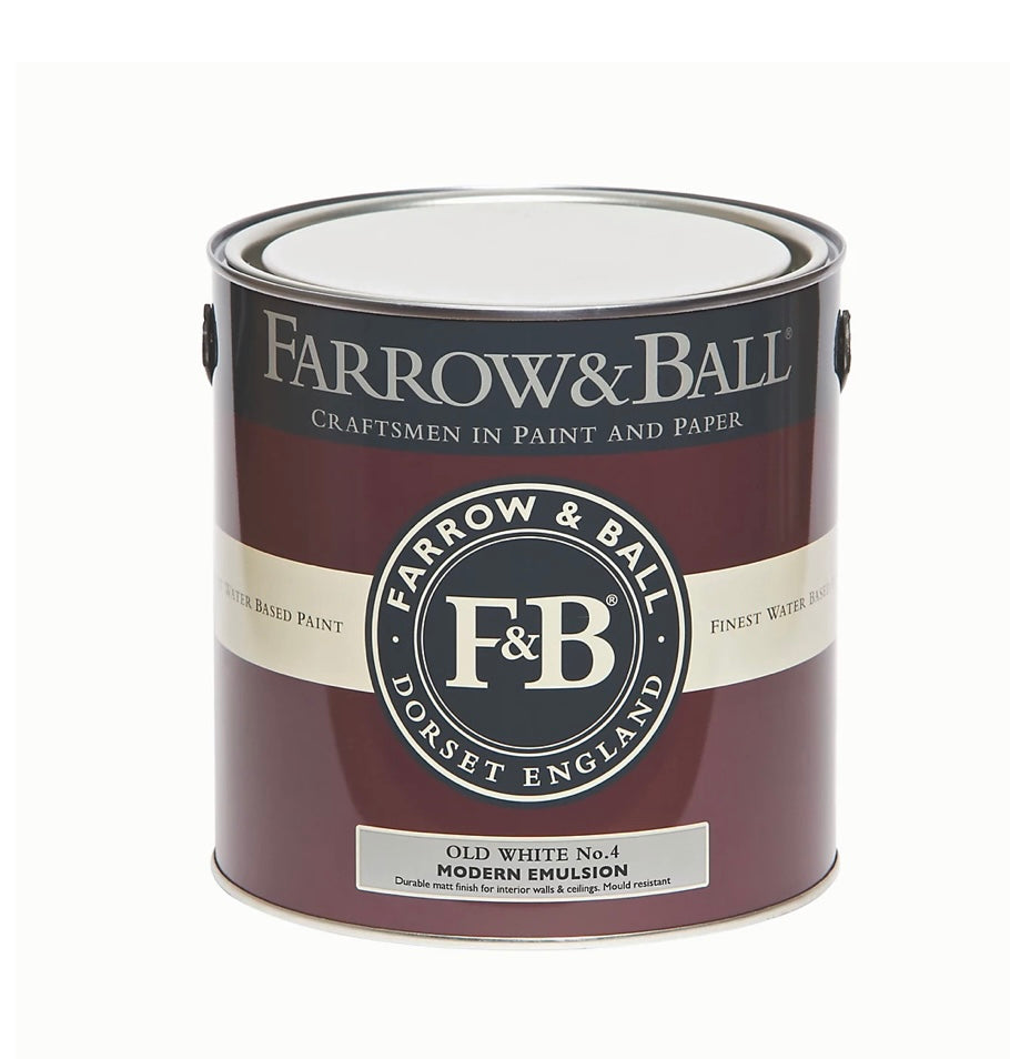 Farrow & Ball Modern Old white No.4 Matt Emulsion paint, 2.5L S645 (D*)