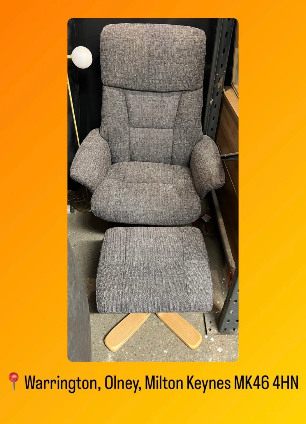 Whitham Swivel Recliner Chair Grey