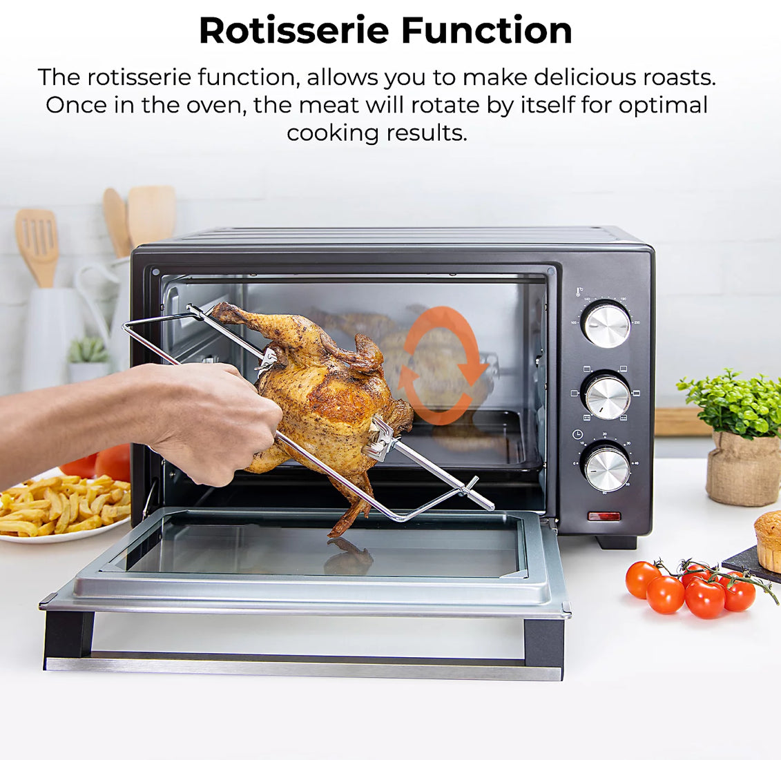 Geepas 38L Mini Oven and Grill, 1600W Electric Mini Oven with Rotisserie (R164)