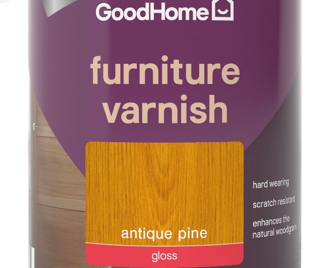 GoodHome Antique Pine Gloss Multi-surface Furniture Wood varnish, 750ml (S592) (A*)