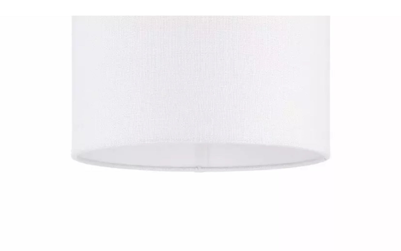 Light Shade 12inch Vintage White Linen Cylindrical 69327 (R429) (I)