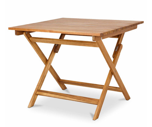 GoodHome Denia Brown Wooden Foldable 4 seater Square Table (R312)