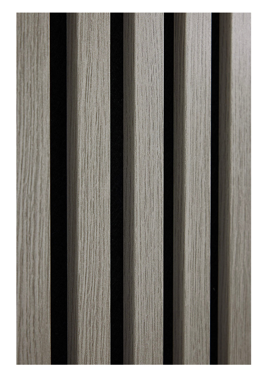 Acoustic Decorative Timber Slat Wall Panel - Light Oak Grey - 2400mm x 600mm (R295)