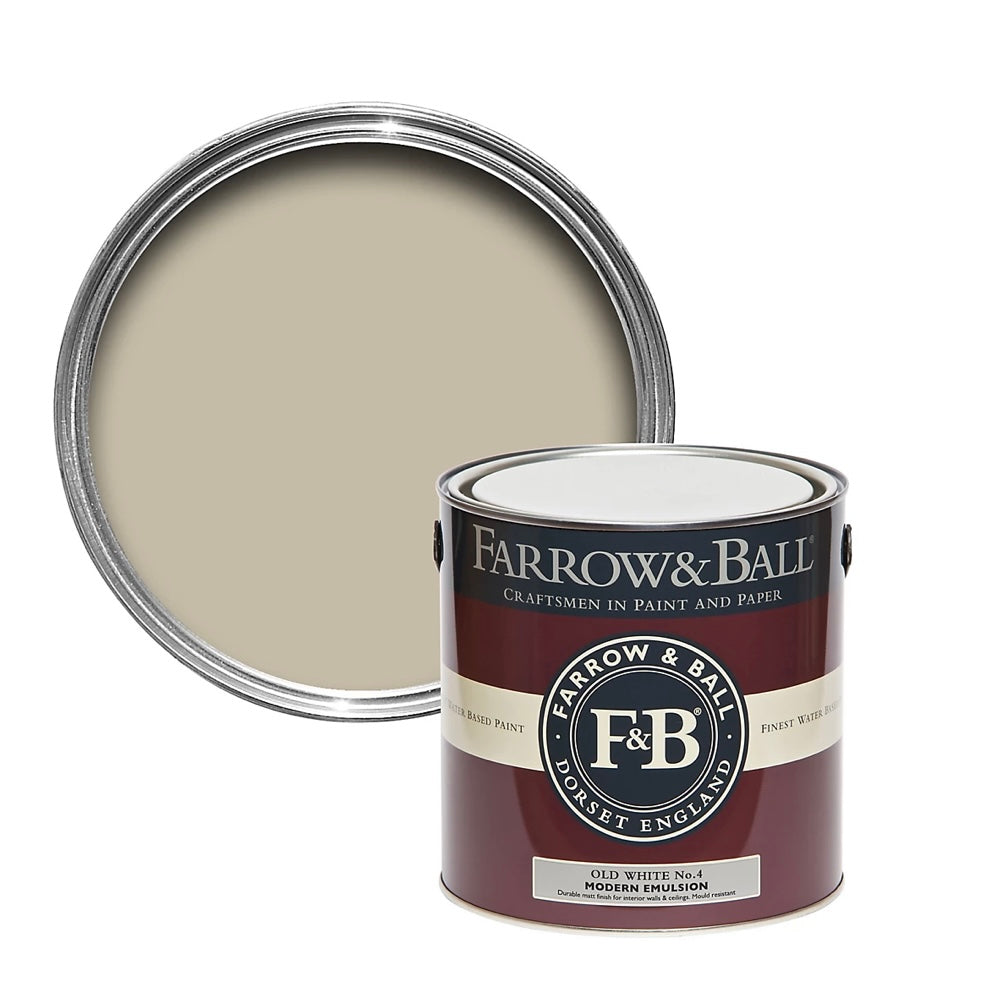 Farrow & Ball Modern Old white No.4 Matt Emulsion paint, 2.5L S645 (D*)