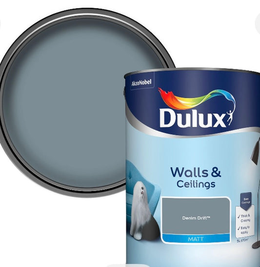 Dulux Walls & ceilings Denim drift Matt Emulsion paint, 5L (S719)(D*)