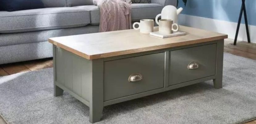 Sloane Grey Coffee Table With Drawers (R249) S