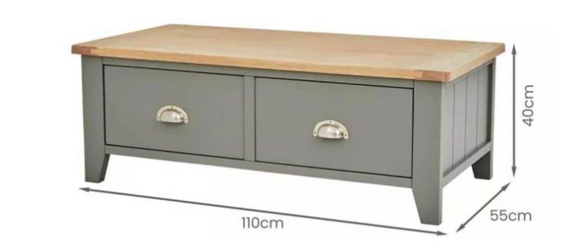 Sloane Grey Coffee Table With Drawers (R249) S