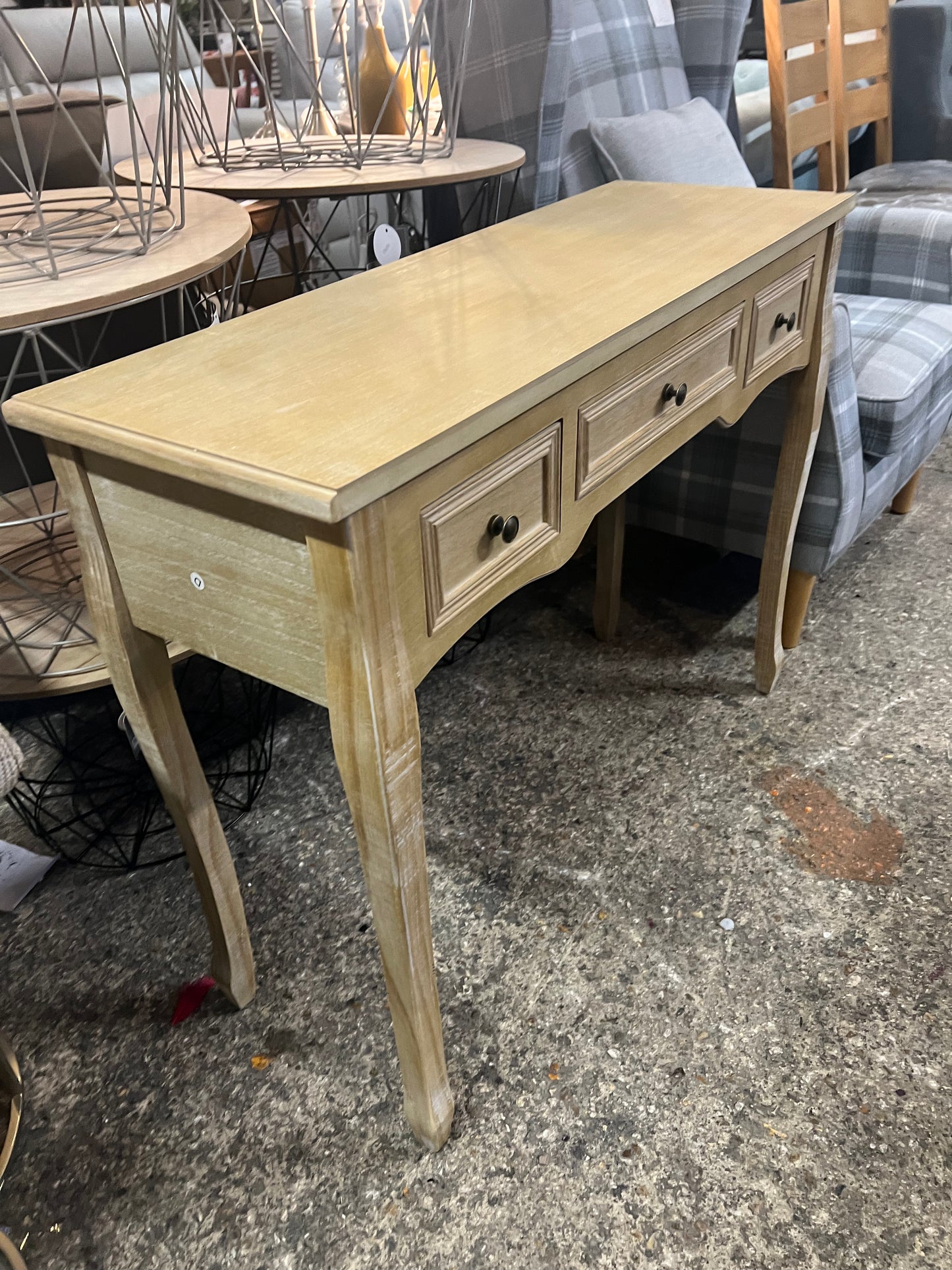 Berkfield Dressing Console Table with Three Drawers White (B6)