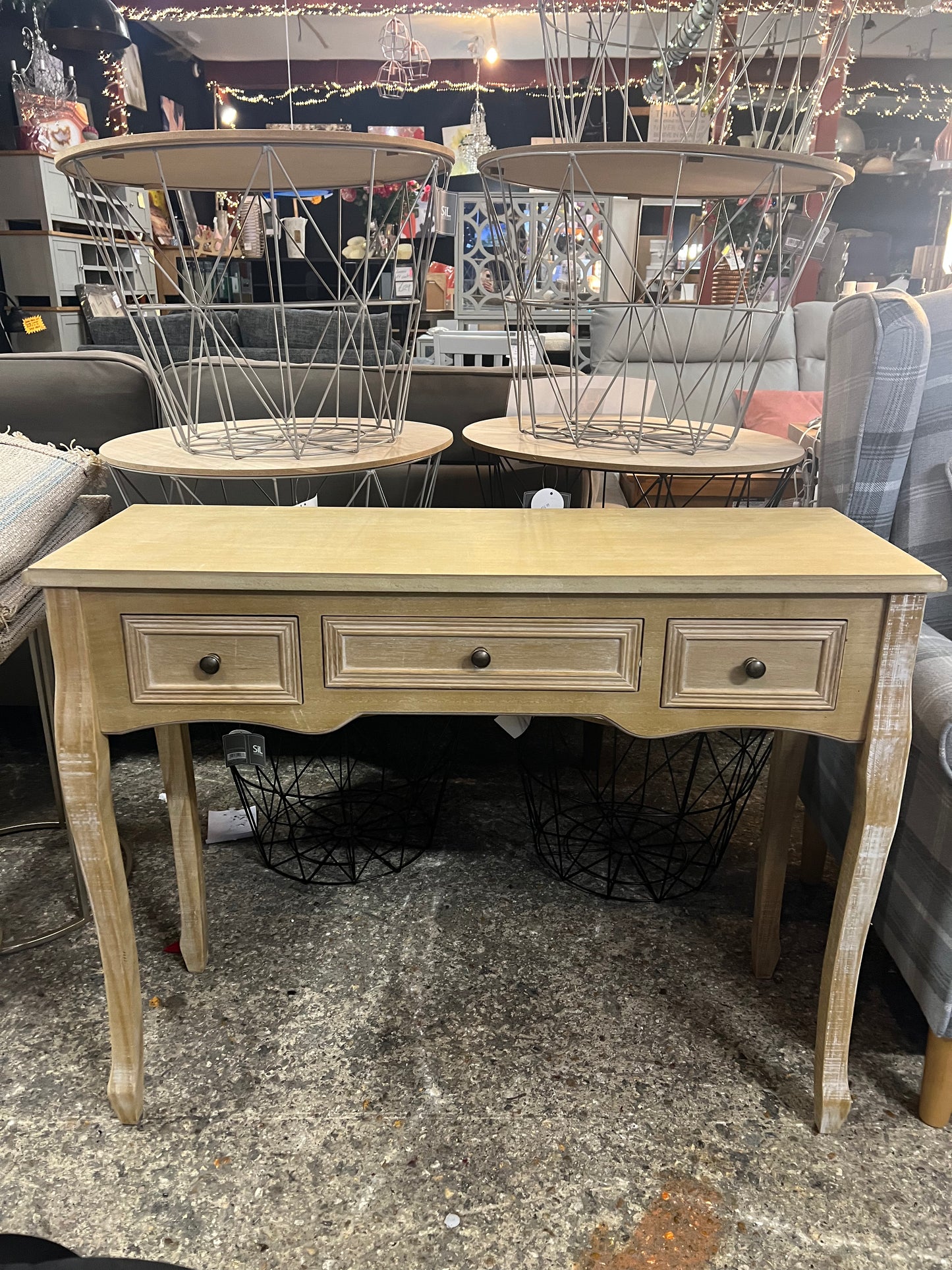 Berkfield Dressing Console Table with Three Drawers White (B6)